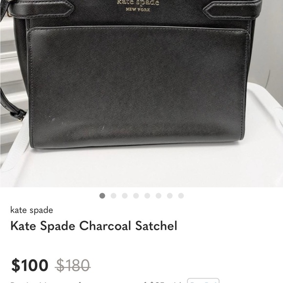kate spade Handbags - kate spade Charcoal Black Leather Satchel